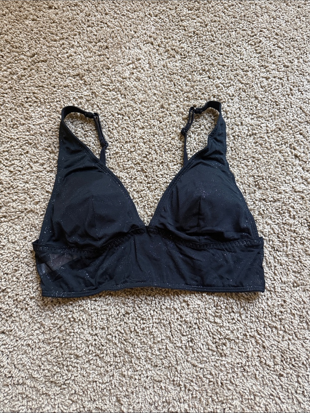 PINK Victoria's Secret Black Sparkle Wireless Bralette